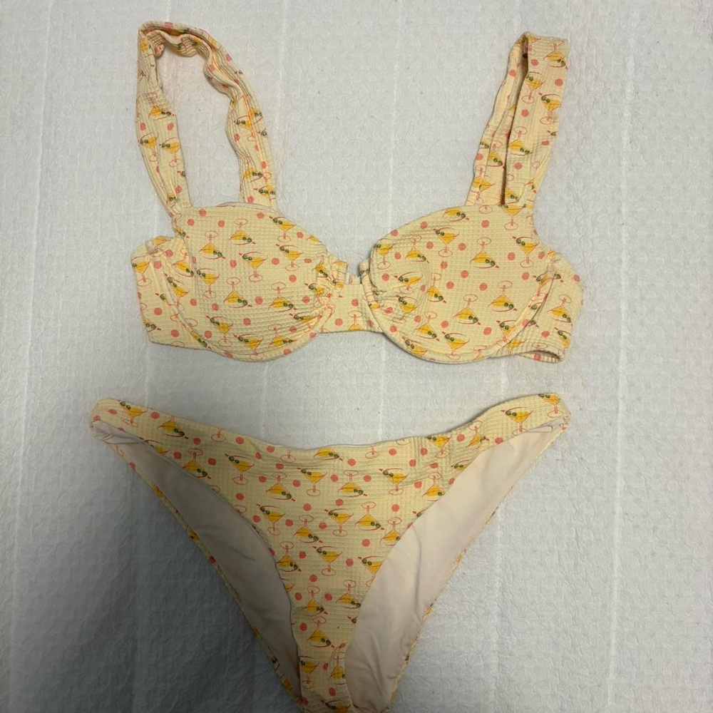 Dippin' Daisy's Yellow Bikini with Martini print -matching pants listed separate